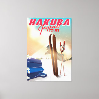 Lienzo Afiche de viaje japonés de Hakuba.