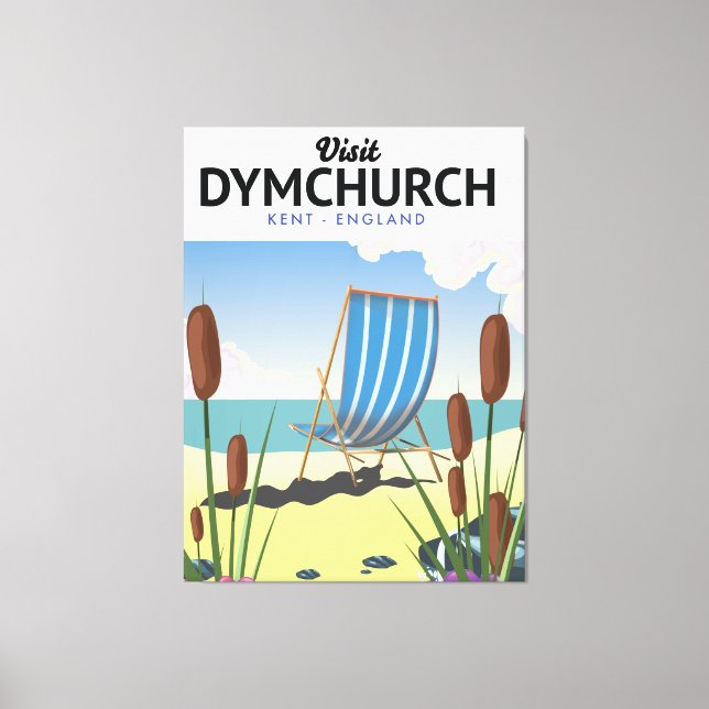 Lienzo Afiche de viaje marítimo de Dymchurch Kent (Anverso)