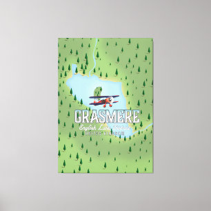 Lienzo Afiche de viaje para esquiar en Kazajistán