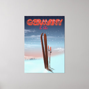 Lienzo Afiche de viaje para esquiar helado de Alemania