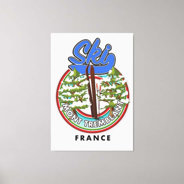 Lienzo Afiche de viaje para esquiar Mont Tremblant France (Anverso)