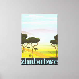 Lienzo Afiche de viaje por el paisaje de Zimbabue