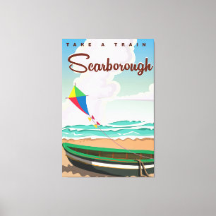 Lienzo Afiche de viaje por la playa de Scarborough