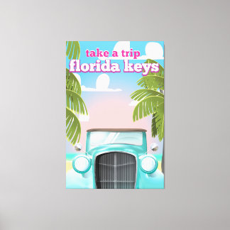 Lienzo Afiche de viaje por las llaves de Florida