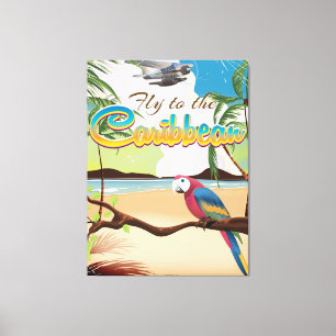 Lienzo Afiche de viaje retro de la isla caribeña