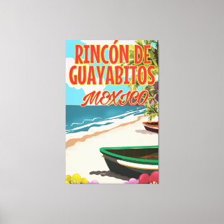 Lienzo Afiche de viaje Rincón de Guayabitos Beach Mexico