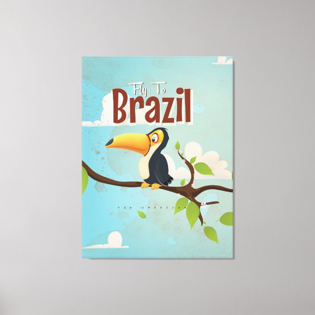 Lienzo Afiche de viaje turístico de Brasil (Anverso)