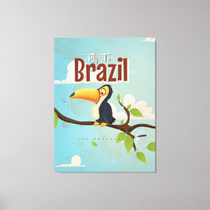 Lienzo Afiche de viaje turístico de Brasil