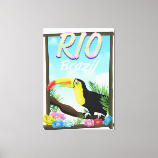 Lienzo Afiche de viaje turístico de Río Brasil