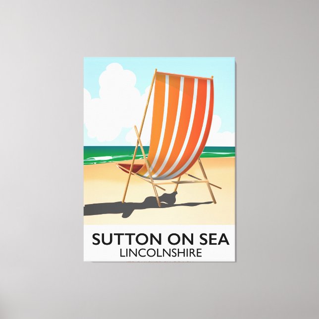 Lienzo Afiche de viajes a la costa de Sutton on Sea. (Anverso)