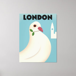 Lienzo Afiche de viajes al estilo de la Vieja de Londres.