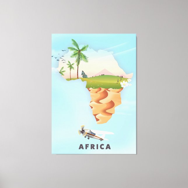 Lienzo Afiche de viajes de África (Anverso)