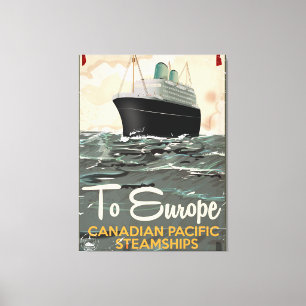 Lienzo Afiche de viajes de Canadá a Europa