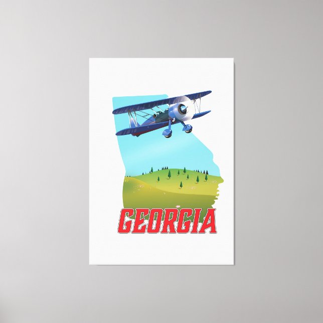 Lienzo Afiche de viajes de Georgia State USA (Anverso)