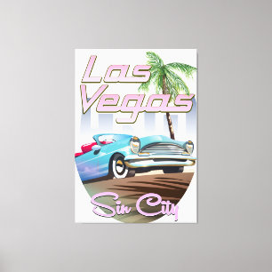 Lienzo Afiche de viajes de la ciudad de Sin Las Vegas en