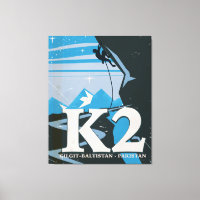 Afiche de viajes de la montaña K2 Mountain Climb