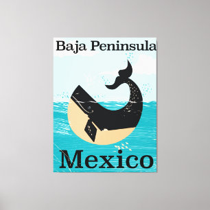 Lienzo afiche de viajes de la península de baja México