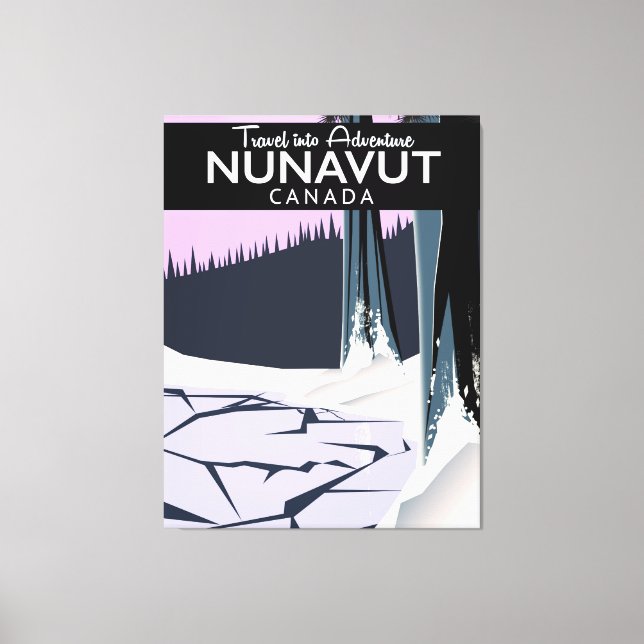 Lienzo Afiche de viajes de Nunavut Canada (Anverso)