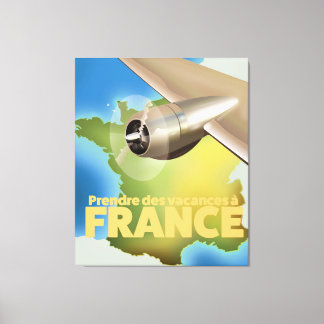 Lienzo Afiche de viajes de vacaciones a Francia