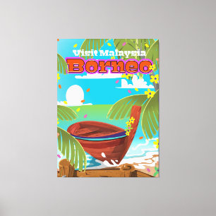 Lienzo Afiche de viajes de vacaciones de la isla de Borne