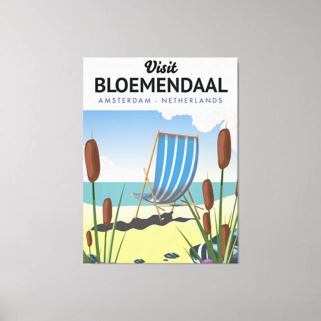 Lienzo Afiche de viajes del Bloemendaal Amsterdam (Anverso)