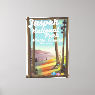 Lienzo Afiche de viajes del Jasper National Park de Canad