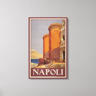 Lienzo Afiche De Viajes Del Vesubio Y La Bahía De Nápoles