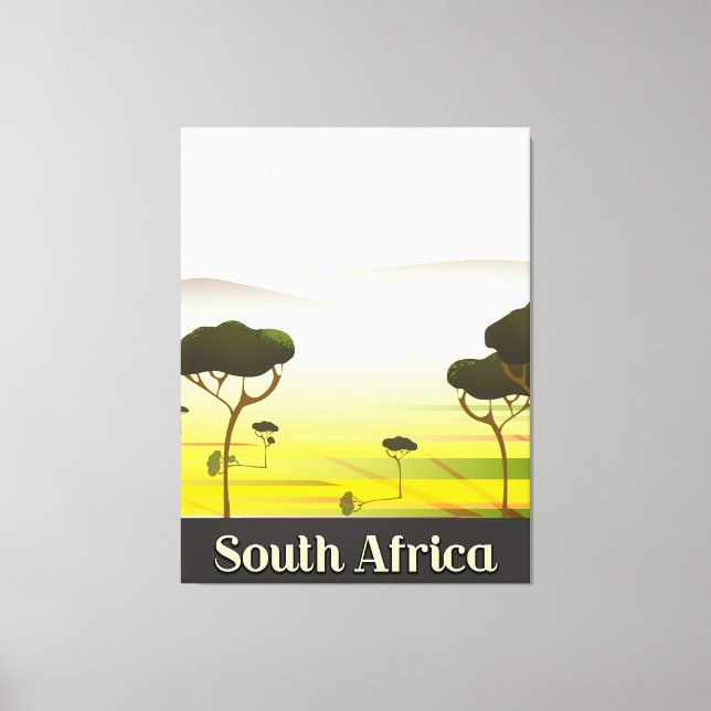 Lienzo Afiche de viajes nocturnos de paisajes de Sudáfric (Anverso)