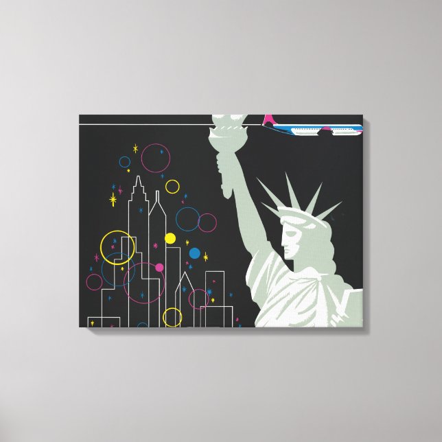 Lienzo Afiche De Viajes Para Volar Northwest Airlines (Anverso)