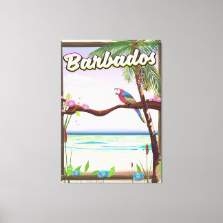 Lienzo Afiche de viajes por el Parrot de Barbados