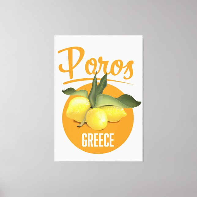 Lienzo Afiche de viajes Poros Grecia Imprimir (Anverso)