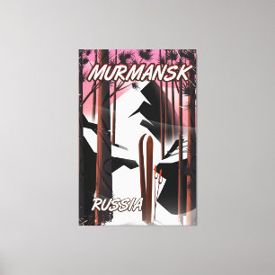 Lienzo Afiche de viajes ruso de Múrmansk