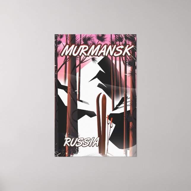 Lienzo Afiche de viajes ruso de Múrmansk (Anverso)
