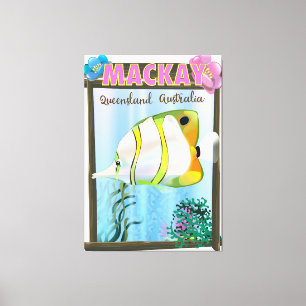 Lienzo Afiche de viajes tropicales de Mackay Australia