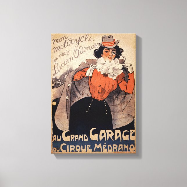 Lienzo Afiche francés vintage ca. 1890 restaurado (Anverso)