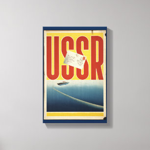 Lienzo Afiche histórico de viajes de la vieja URSS