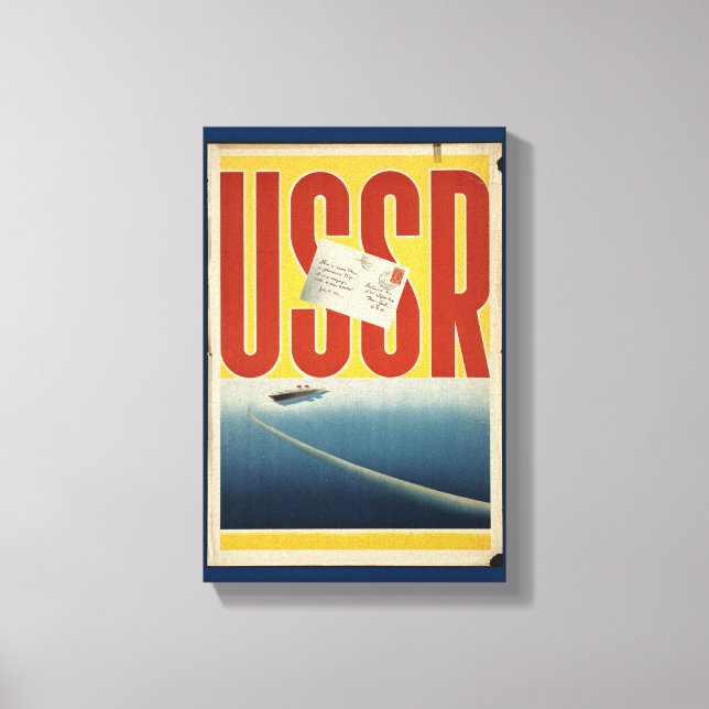 Lienzo Afiche histórico de viajes de la vieja URSS (Anverso)