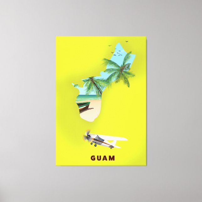 Lienzo Afiche ilustrado de Guam (Anverso)