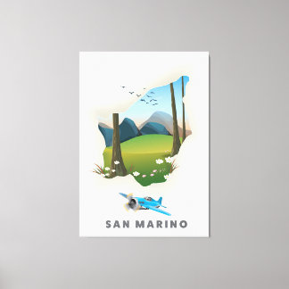 Lienzo Afiche ilustrado de viaje de San Marino.