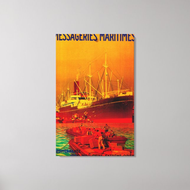 Lienzo Afiche maratoniano Maritimes VintageEurope (Anverso)