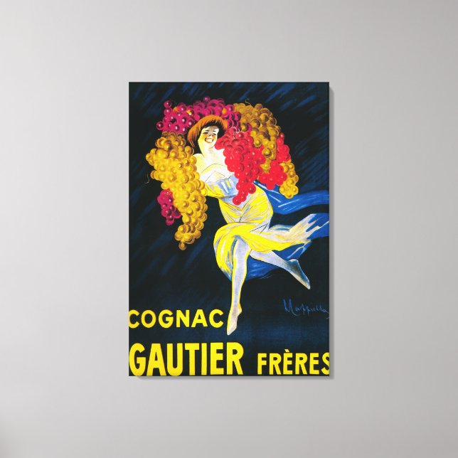 Lienzo Afiche promocional de Cognac Gautier, Francia (Anverso)