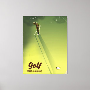Lienzo Afiche vintage de Golf "Book a game"