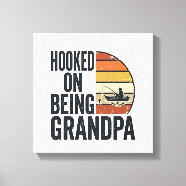 Lienzo Aficionado a ser abuelo Pesca Diseño vectorial ret (Anverso)
