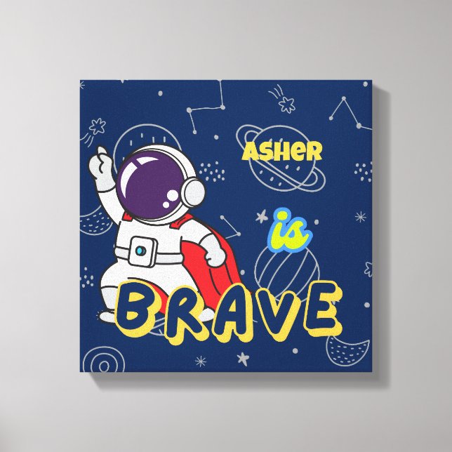 Lienzo Afimación Personalizada de Astronauta Deco | Valie (Anverso)