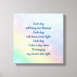 Lienzo Afirmación Inspiradora del arcoiris pálido pastel