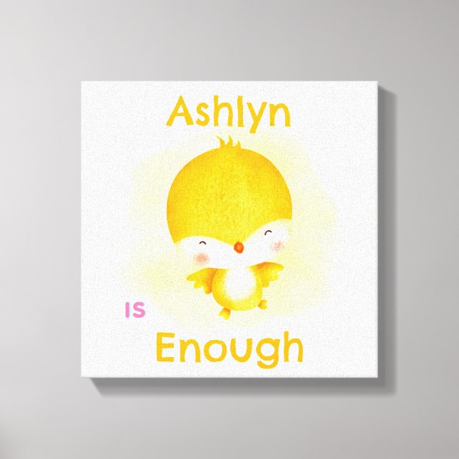 Lienzo Afirmación Personalizada para Niños | Pájaro Amari (Anverso)