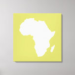 Lienzo África Audaz de Khaki<br><div class="desc">El esquema del mapa de África en blanco con colores contrastantes en la paleta "Safari" de Emporio Moffa,  inspirada en la audaz aventura y salvaje del continente.</div>