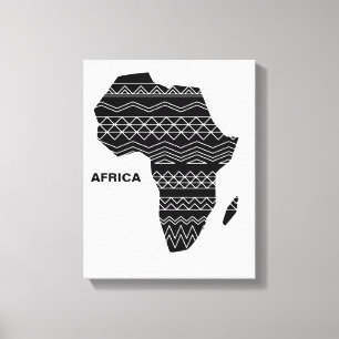 Lienzo Africa Map Black