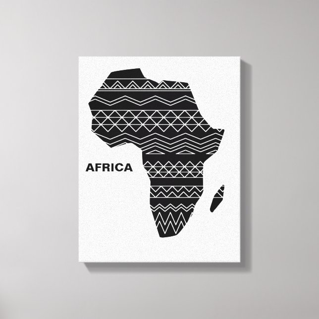 Lienzo Africa Map Black (Anverso)