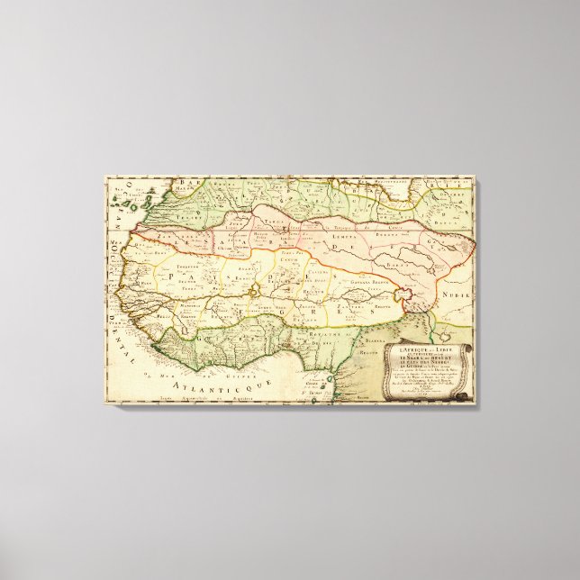 Lienzo África Occidental: Mapa panorámicoÁfrica Occidenta (Anverso)